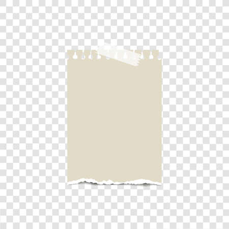 Blank torn paper on sticky tape, ready for your message. Vector illustration.

のイラスト素材