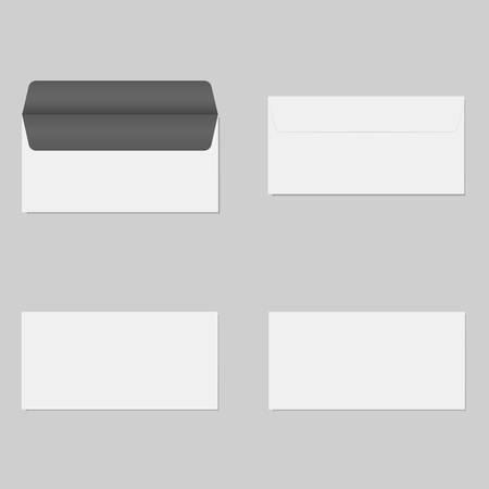 Blank realistic envelope set. Vector mockup ready for your design. Vector illustration.のイラスト素材