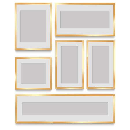 Golden classic picture frame.のイラスト素材