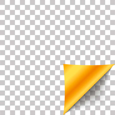 Paper corner peel. Blank sheet of folded sticky paper note. Vector illustration of sticker peel element for advertising message on transparent background.のイラスト素材