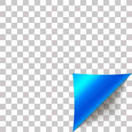 Paper corner peel. Blank sheet of folded sticky paper note. Vector illustration of sticker peel element for advertising message on transparent background.のイラスト素材