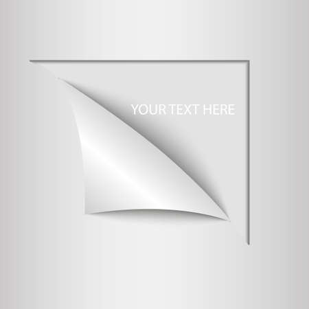 Metalic paper curled corner on grey background.  Vector illustration.のイラスト素材