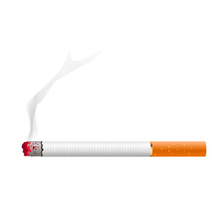 Realistic Cigarette smoke vector illustration.のイラスト素材