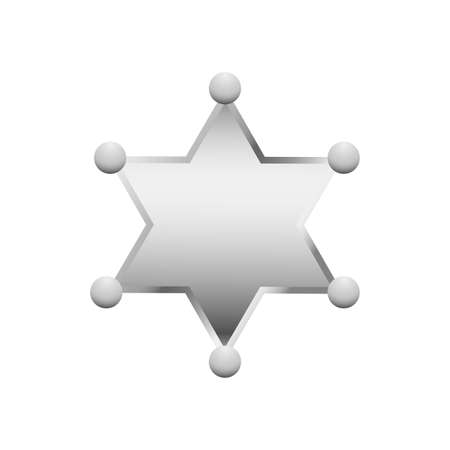 Shiny silver sheriff star illustration.のイラスト素材