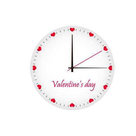 Wall clock with hearts illustration.のイラスト素材