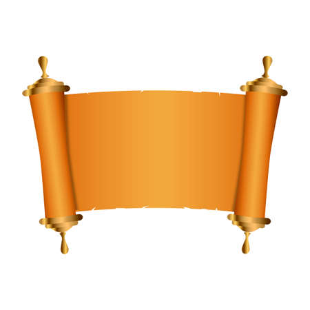 Ancient Chinese scroll illustration with place for your text. Old parchment paper. Vector illustration.のイラスト素材