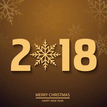 Christmas greeting card with falling snowflakes and with white paper text. Vector.のイラスト素材