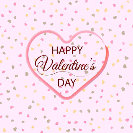 Valentine's day sale card with pink hand drawen heart.のイラスト素材