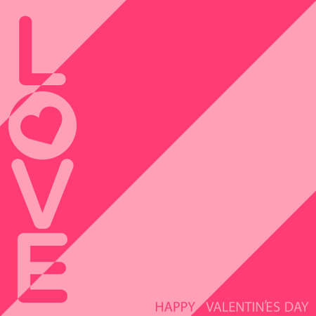 Valentine's day greeting card with handwirtten lettering  on pink background. Vector.のイラスト素材