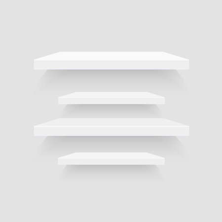White shelves on wall with soft shadow. Vectorのイラスト素材