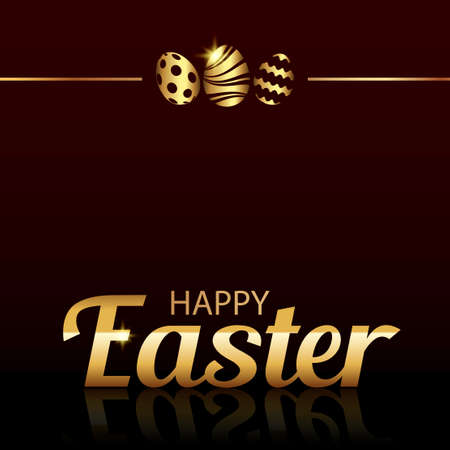 Happy Easter greeting card with glitter dots and hand drawn text. Vectorのイラスト素材