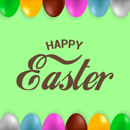 Happy Easter greeting card with colorful eggs. Vectorのイラスト素材