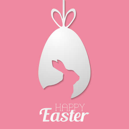 Happy Easter greeting card with white and handwritten text. Vectorのイラスト素材