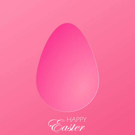 Happy Greeting card with pink egg and hand lettering text. Vectorのイラスト素材