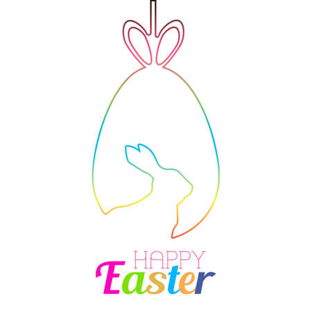 Happy Greeting Card with colorful lettering and egg. Vectorのイラスト素材