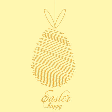 Happy Easter Greeting card with hand lettering text. Vectorのイラスト素材