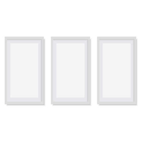 Set of white square photo frames. Vectorのイラスト素材