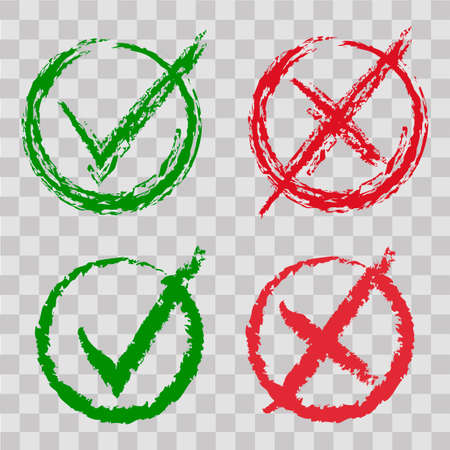 Hand lettering accept and cancel signのイラスト素材