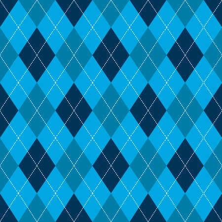 Seamless argyle pattern. Retro blue color .Vector,のイラスト素材