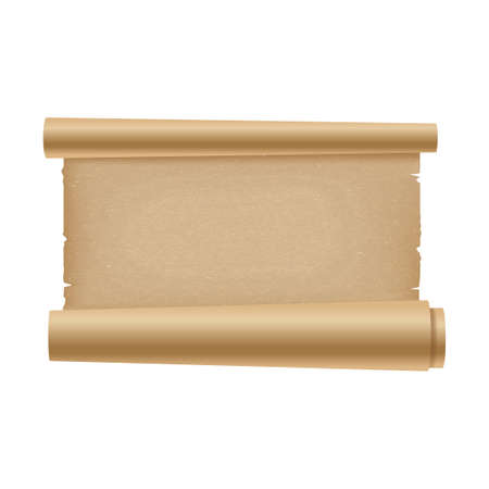 Realistic ancient opened scroll of papyrus . Vectorのイラスト素材