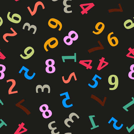 Seamless pattern with colorful numbers.のイラスト素材