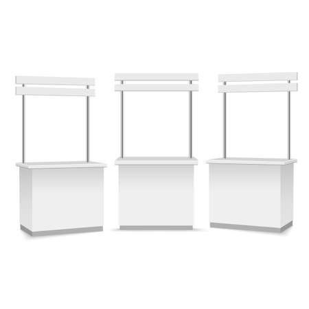Blank promotion stand on a white background. Vector illustrationのイラスト素材