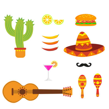Traditional mexican elements for cinco de mayo. Vectorのイラスト素材