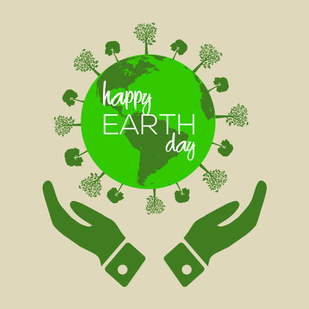 Earth day background concept vector illustration.