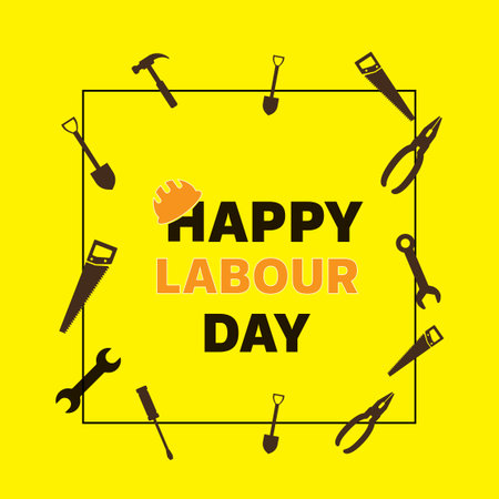 Happy Labour Day greeting card poster. Vectorのイラスト素材