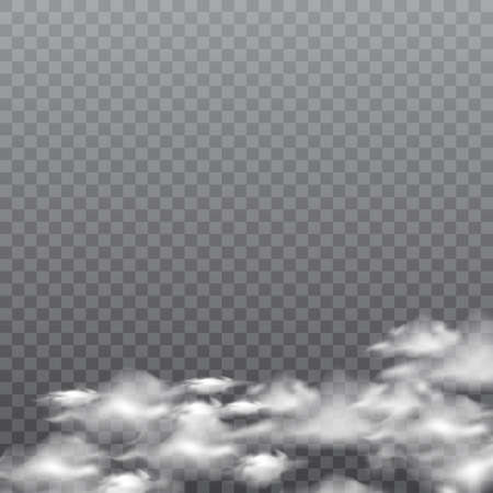 Realistic fog or smoke on transparent background. Vectorのイラスト素材
