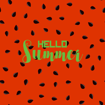 Summer background with watermelon seeds. Vector