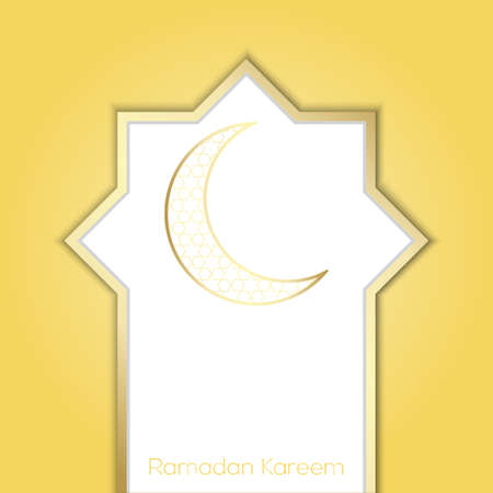 Ramadan Kareem greeting design with moon and arabic ornament. Vectorのイラスト素材