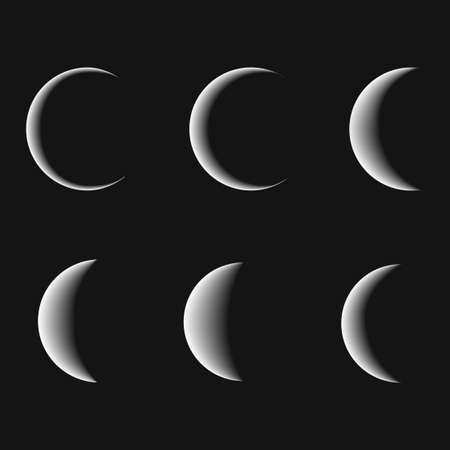 Set of different moon phases. Vectorのイラスト素材