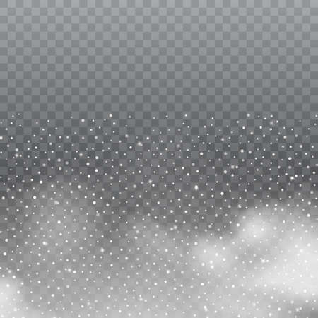 Realistic white clouds or fog on transparent background. Vectorのイラスト素材