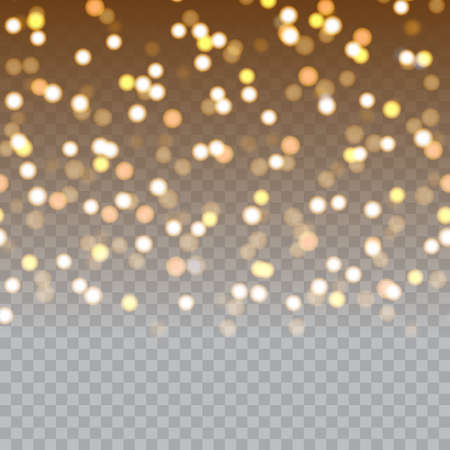 Falling gold sparkles on transparent background. Vectorのイラスト素材