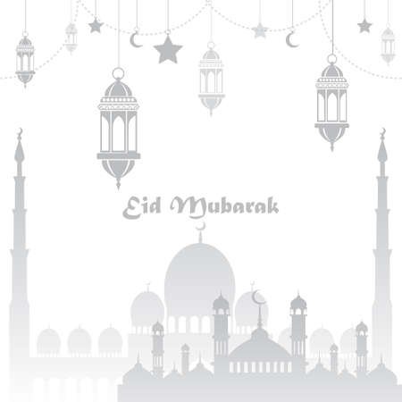 Eid mubarak greeting background for the Muslim holiday. Vectorのイラスト素材