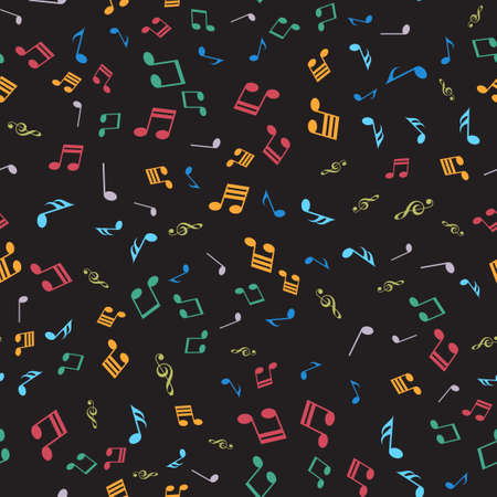 Seamless pattern with falling music notes. Vectorのイラスト素材