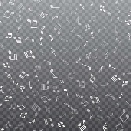 Seamless pattern with falling music notes. Vectorのイラスト素材