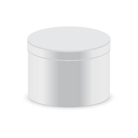 White round closed box packing. Vector illustrationのイラスト素材