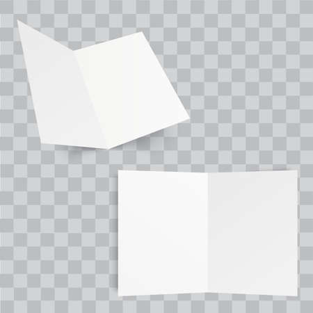 Mock up opened magazine, journal, booklet, postcard, flyer, business card or brochure . Vector.のイラスト素材