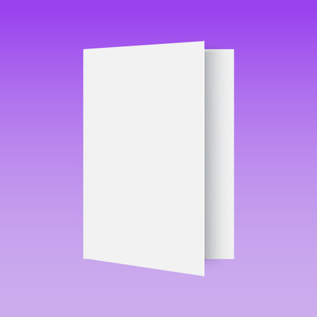 Mock up opened magazine, journal, booklet, postcard, flyer, business card or brochure . Vector Illustration.のイラスト素材