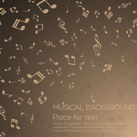 Musical background with musical notes for your design. Vectorのイラスト素材
