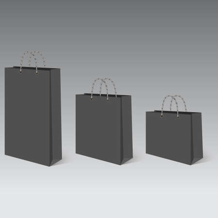 Realistic empty bag for shopping with shadow. Vector illustrationのイラスト素材