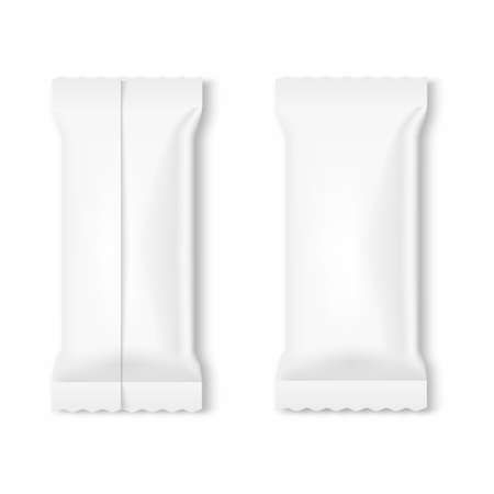 Blank of flow packing for coffee or sugar. Vector.のイラスト素材