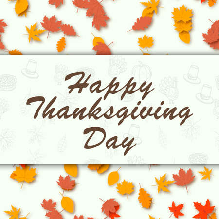 Thanksgiving day greeting card . Vector illustration.のイラスト素材