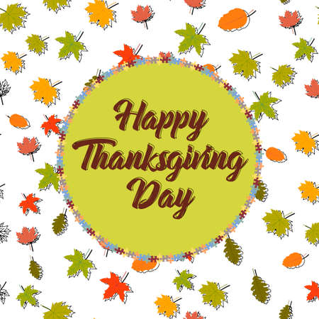 Thanksgiving day greeting card . Vector illustration.のイラスト素材