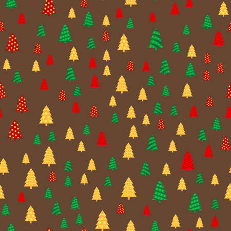 Seamless pattern with christmas trees. Vectorのイラスト素材