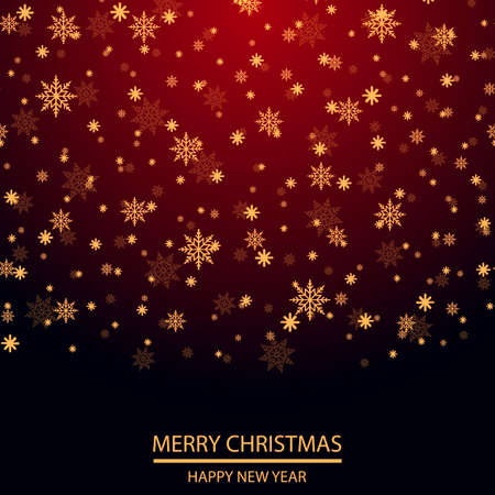 Christmas or New Year background with falling snow or snowflakes. Vector.のイラスト素材