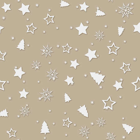 Seamless pattern with Christmas ornaments. Vector.のイラスト素材