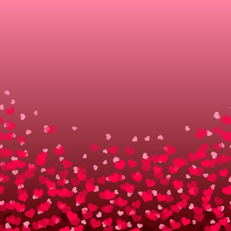 Happy Valentine's Day greeting card with falling red hearts. Vectorのイラスト素材